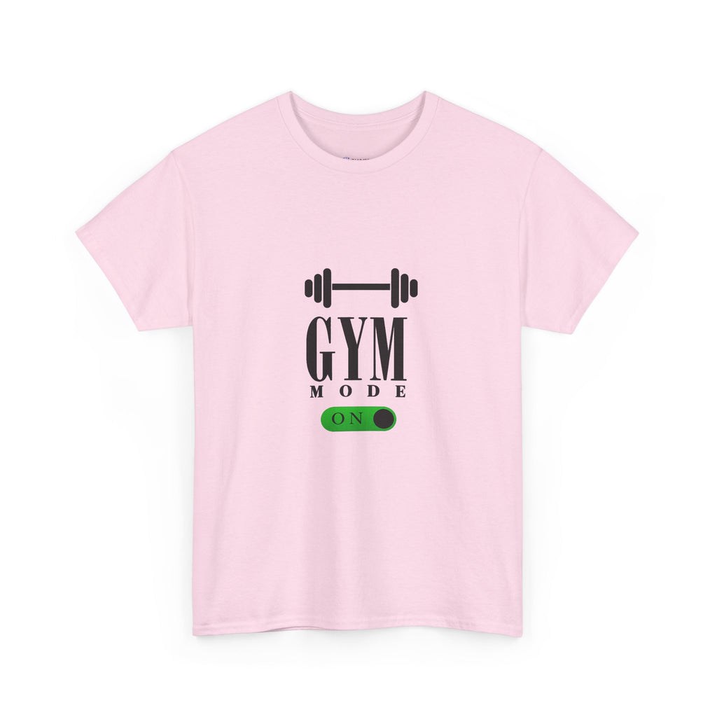 Gym Mode On T-Shirt — Workout Tee with Barbell Graphic