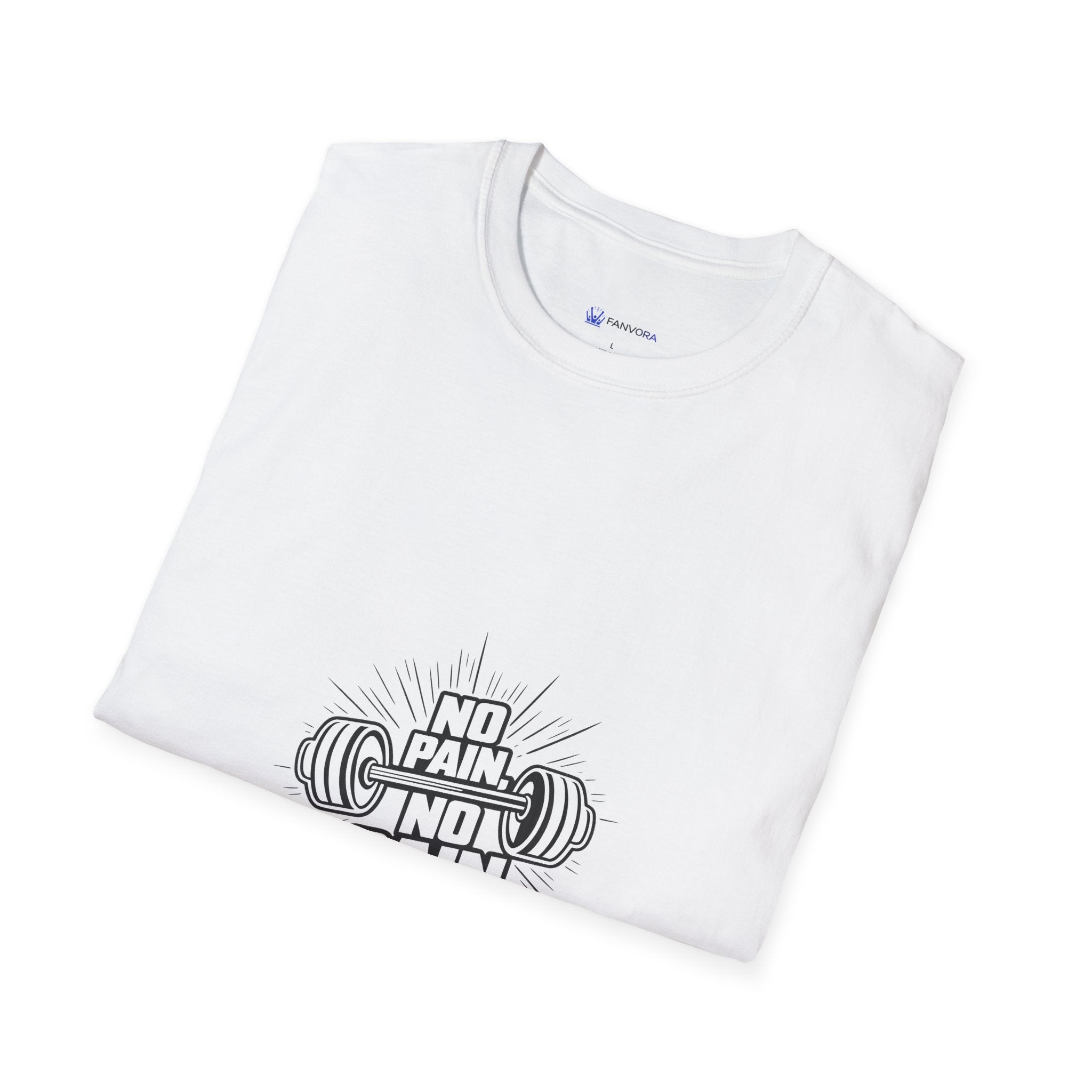 No Pain No Gain Barbell T-Shirt — Fitness Gym Workout Tee