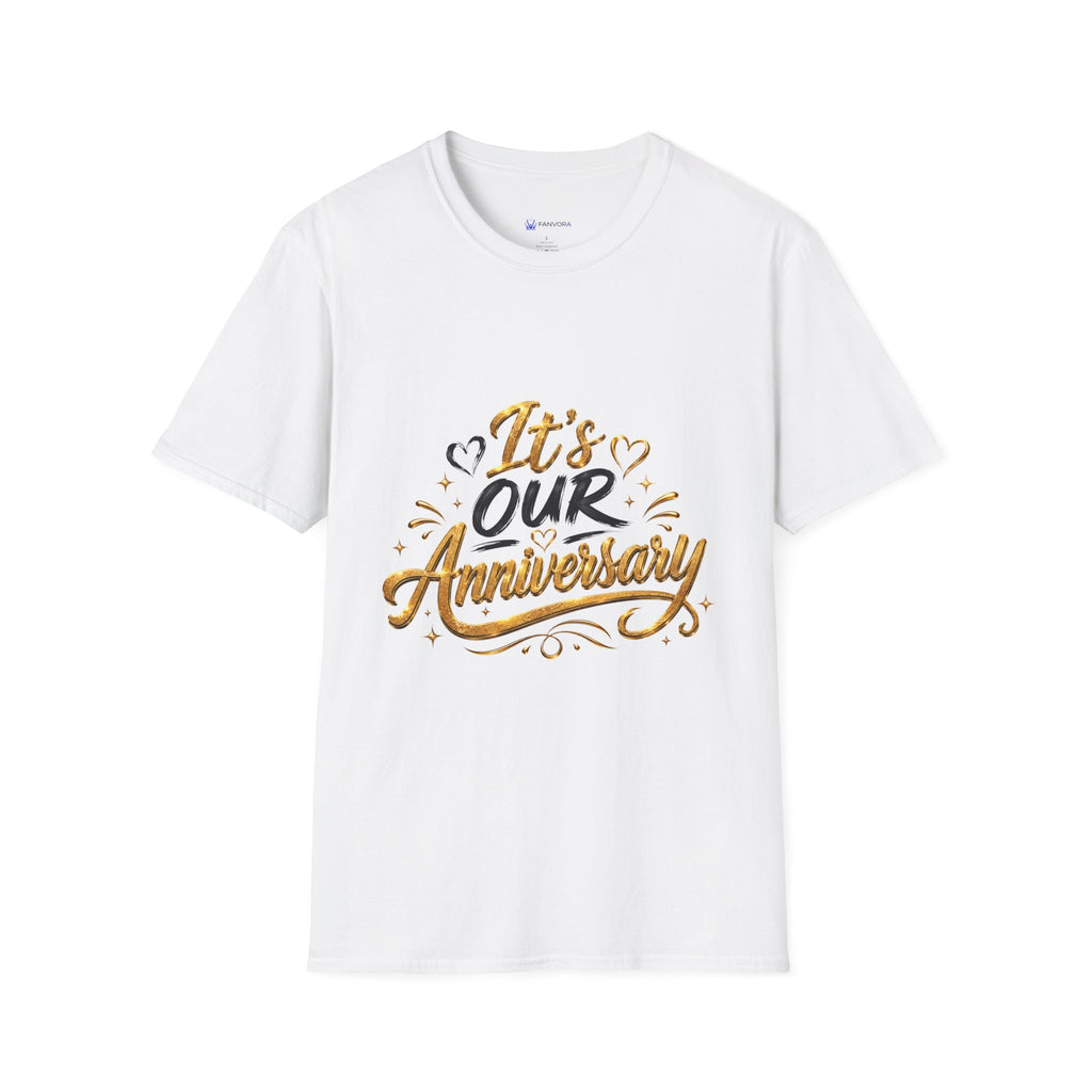Anniversary T-Shirt — "It's Our Anniversary" Gold Script Tee