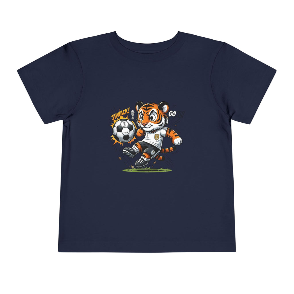 Toddler Soccer Tiger Tee — Cute Kicking Tiger Football Shirt for Kids