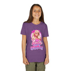 Youth Tee — "Barbie Happy Birthday" Pink Birthday Graphic Shirt