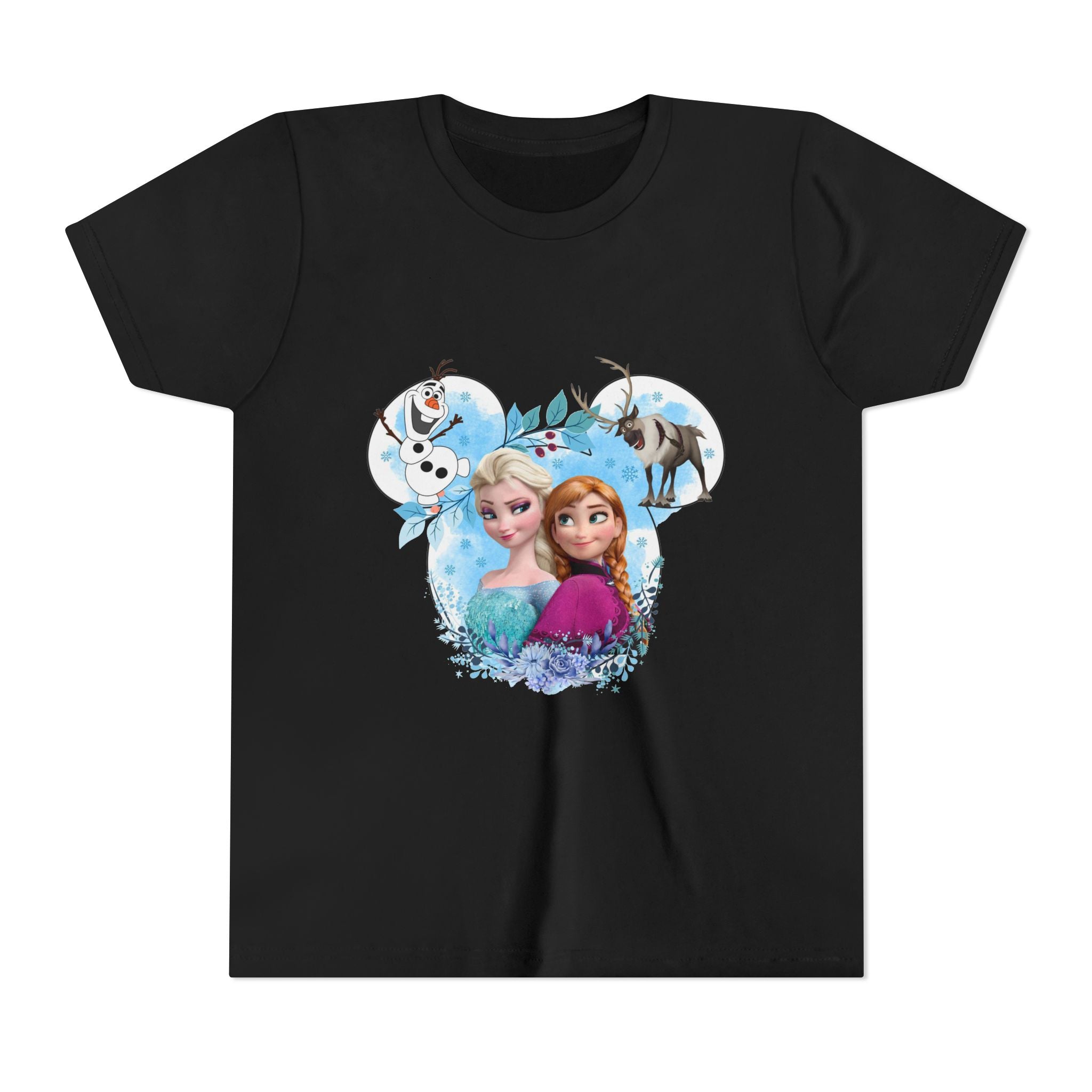 Girls' Frozen Princesses Youth Tee – Elsa & Anna Winter Friends Shirt