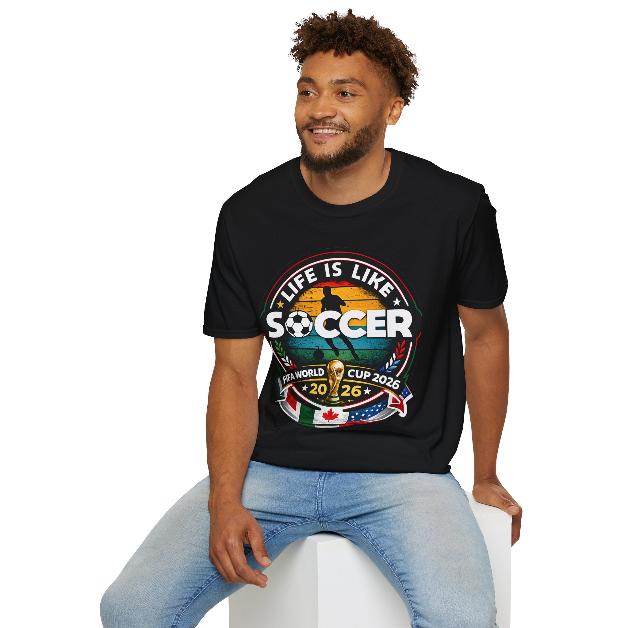 Unisex Softstyle soccer 2026 T-Shirt design -Life is like a soccer.