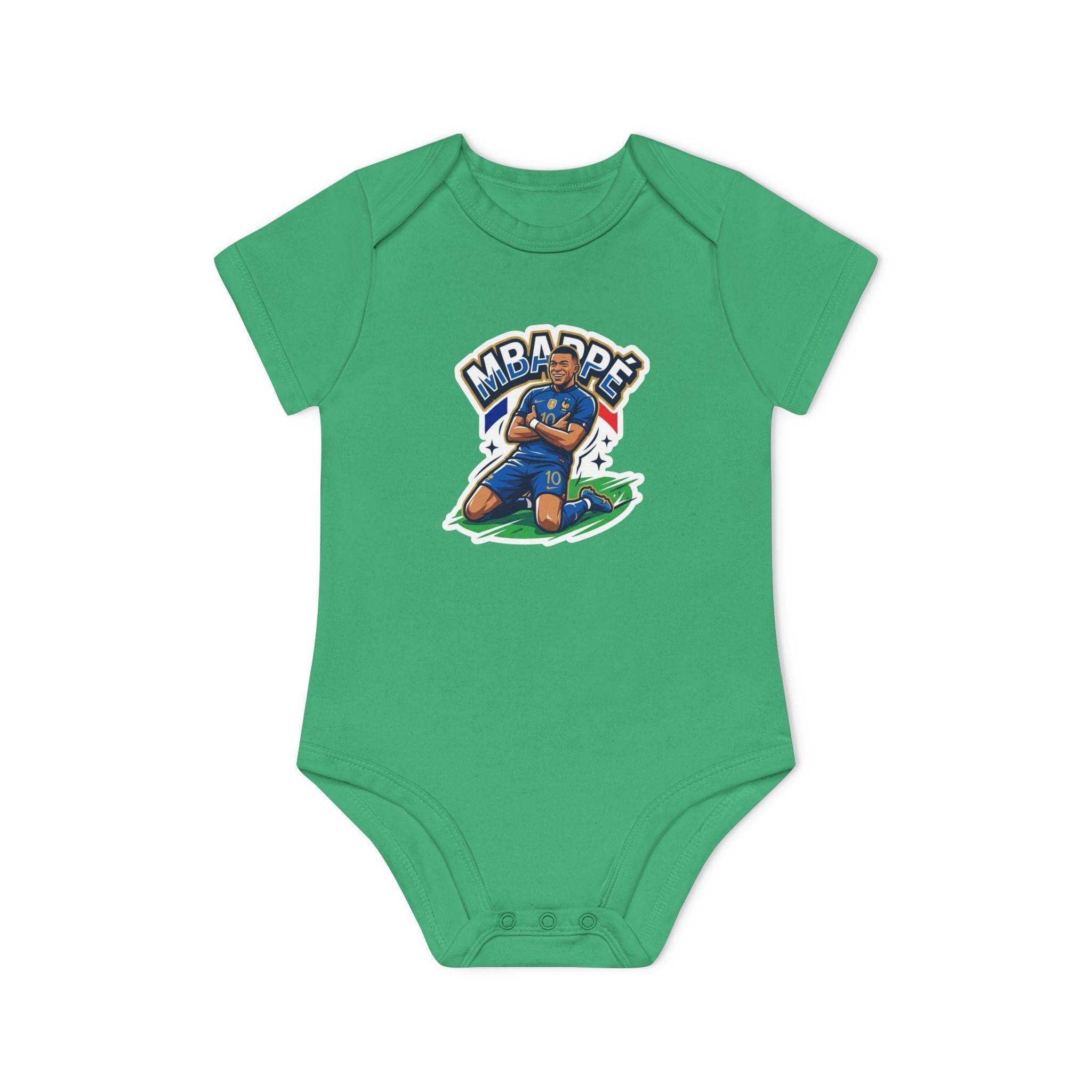 Baby Bodysuit - "France #10 Footballer Rising Star Fan Version" Future Soccer Player & Game Day Energy Organic Baby Onesie.