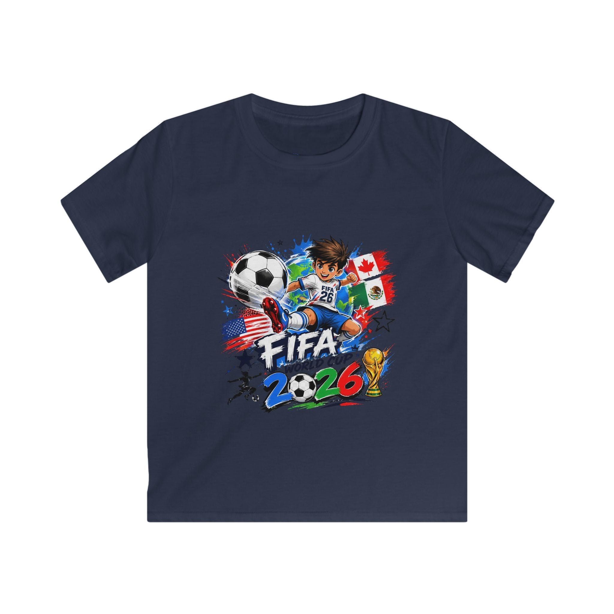 Kids Soccer  2026 Tee cartoon character