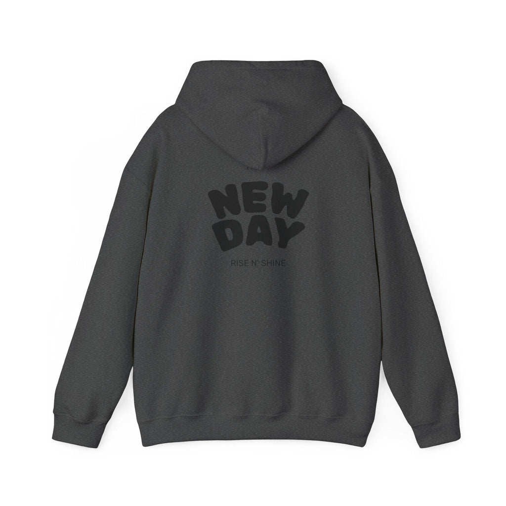 New Day Hoodie — "I'm Happy" Minimal Positive Graphic Sweatshirt.