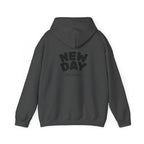 New Day Hoodie — "I'm Happy" Minimal Positive Graphic Sweatshirt.