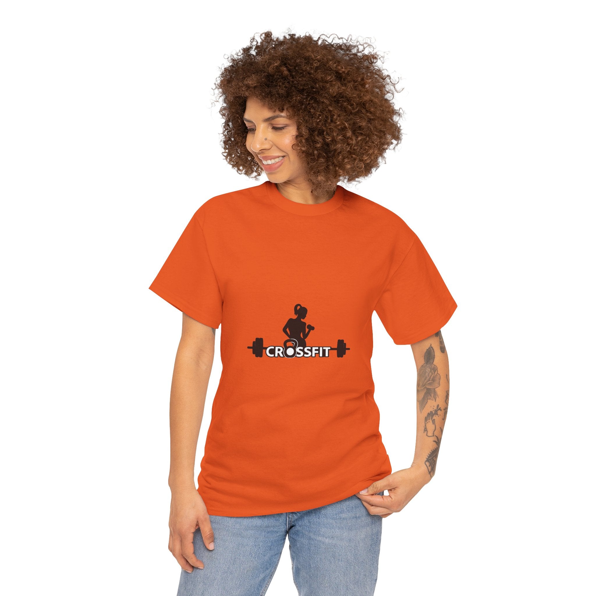 CrossFit Weightlifter T-Shirt — Barbell Silhouette Gym Tee