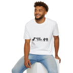 T-Shirt — "Game Over" Dino Pixel Tee (Retro Dinosaur Side-Scroller Design)