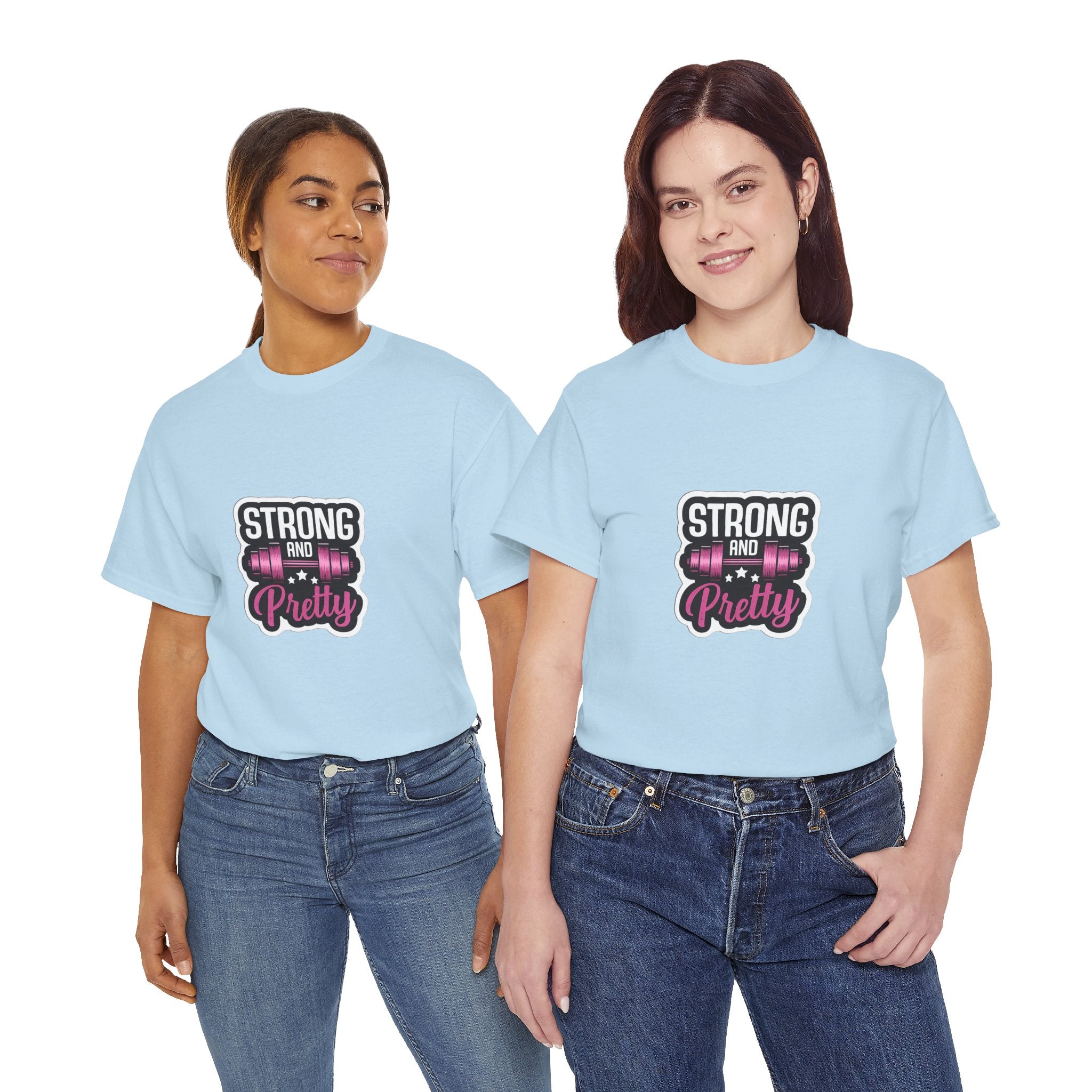 Strong and Pretty Tee — 'Strong and Pretty' Fitness Graphic T-Shirt