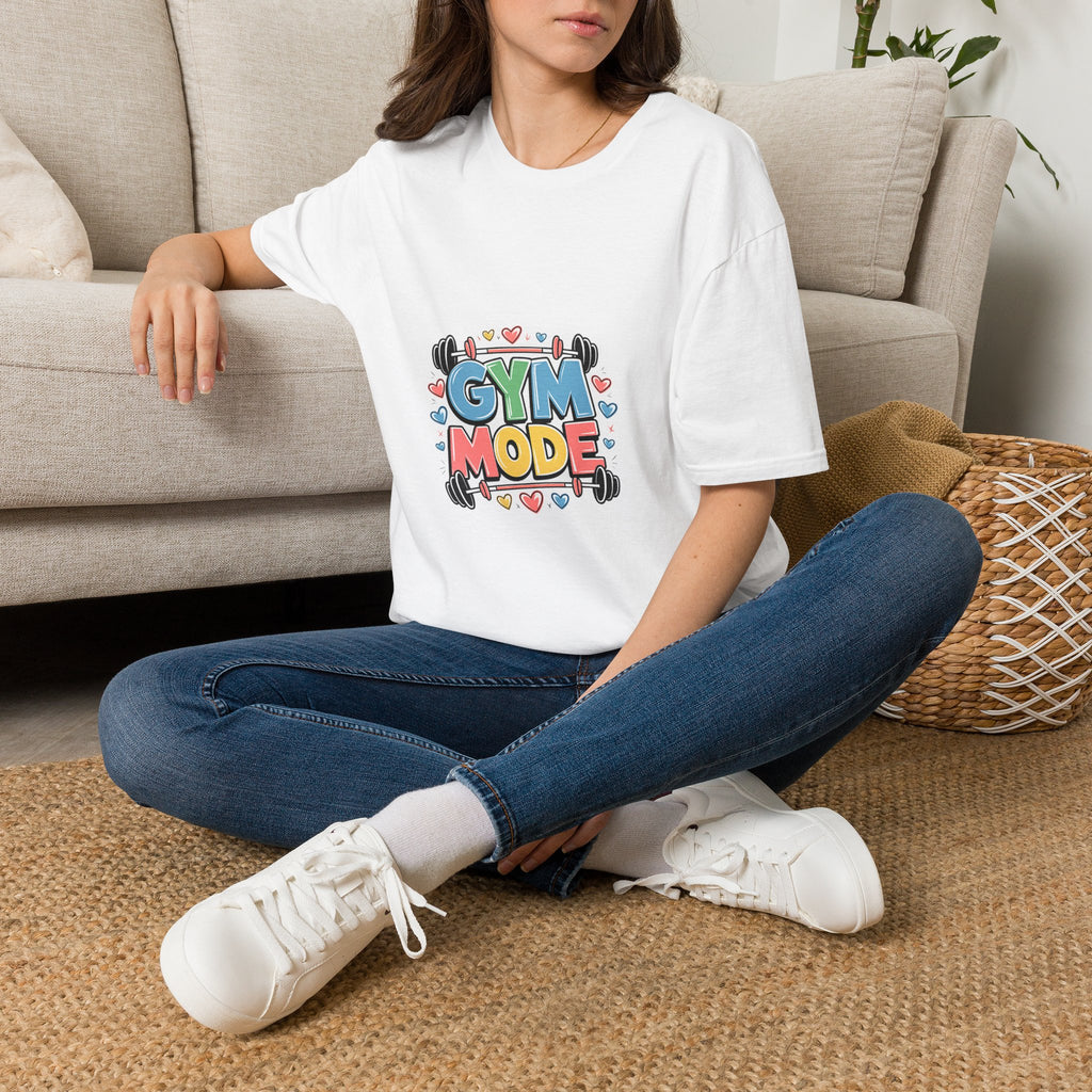 Gym Mode T-Shirt — Cute Barbell Fitness Tee for Gym Lovers