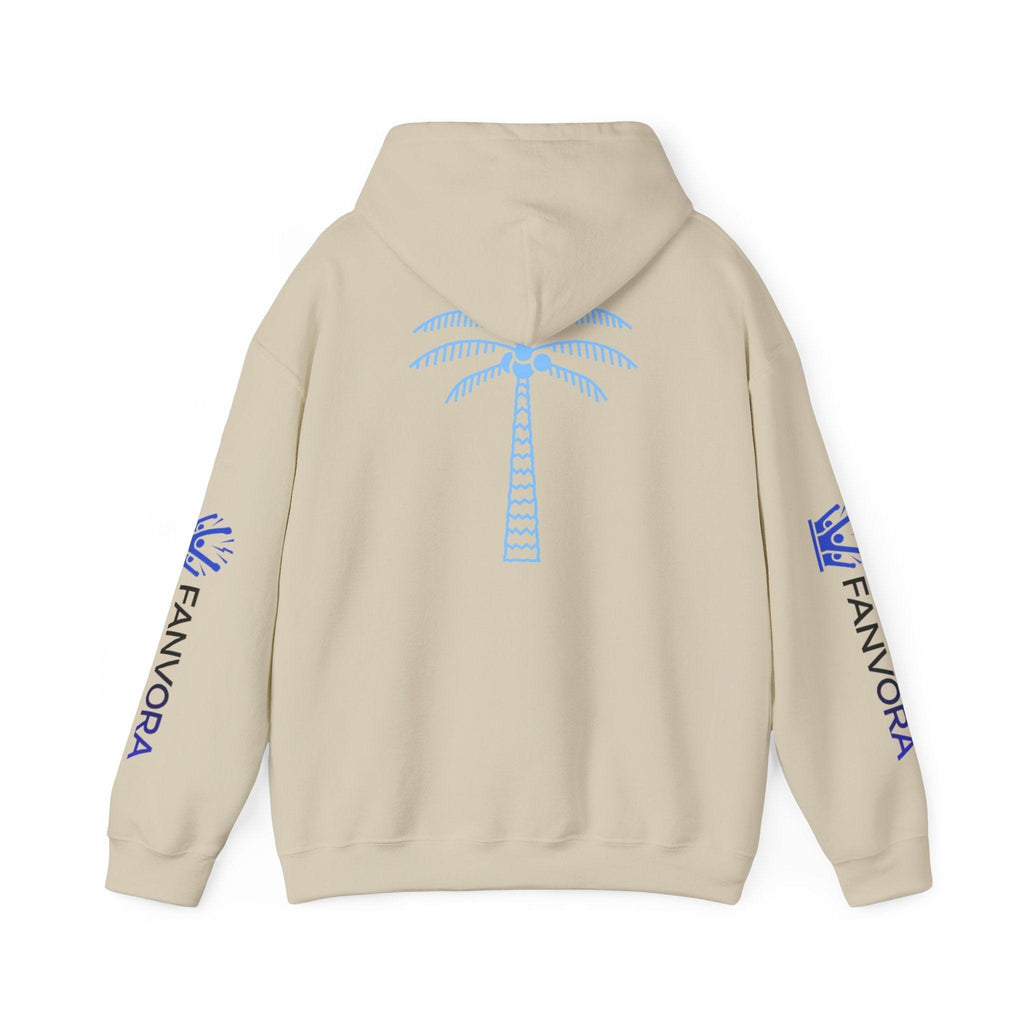 Unisex Midnight Run Hoodie — Retro Palm Beach Graphic Hooded Sweatshirt.