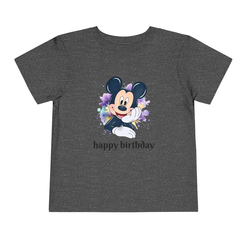 Toddler Tee — Cute Mickey "happy birthday" Birthday Shirt for Kids
