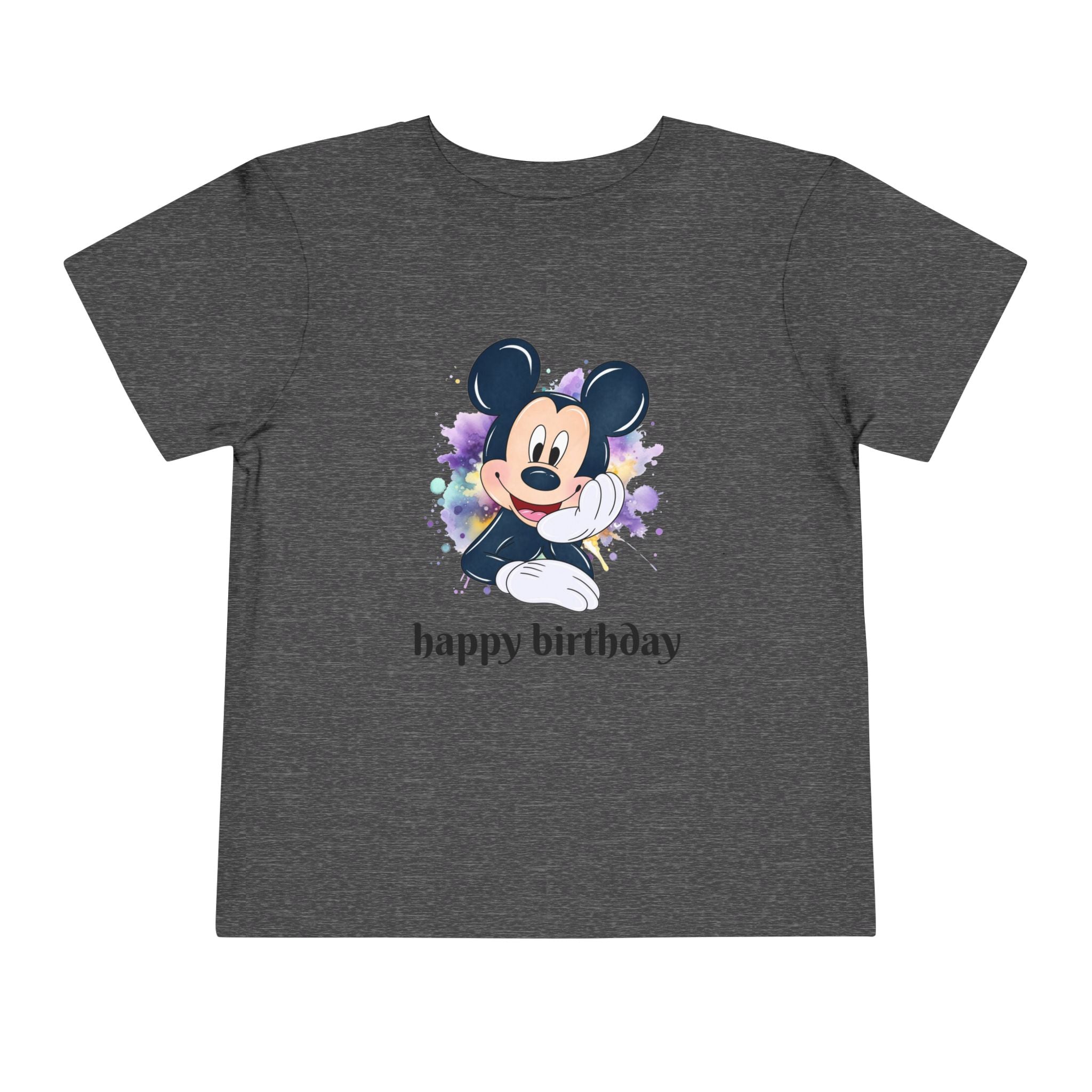 Toddler Tee — Cute Mickey "happy birthday" Birthday Shirt for Kids