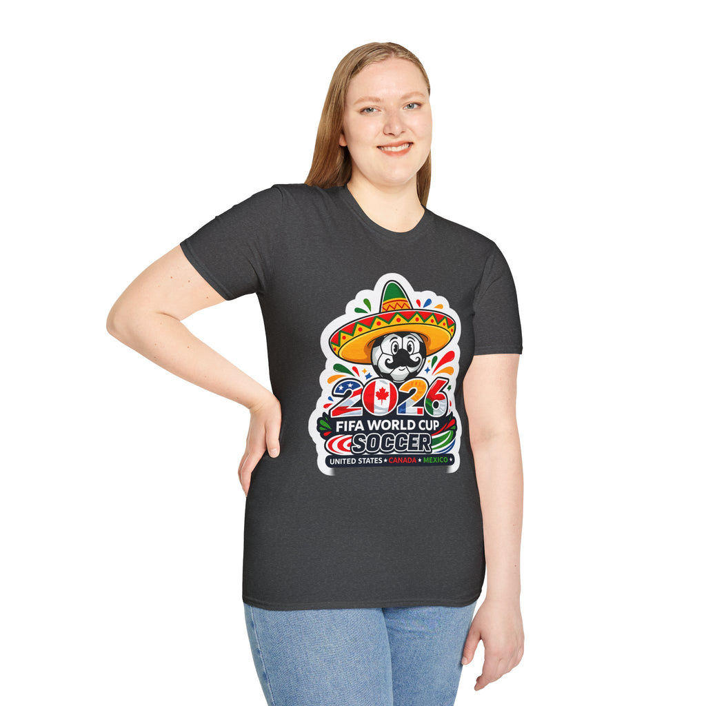 Soccer 2026 Soccer T-Shirt — Colorful Sombrero Mascot Design