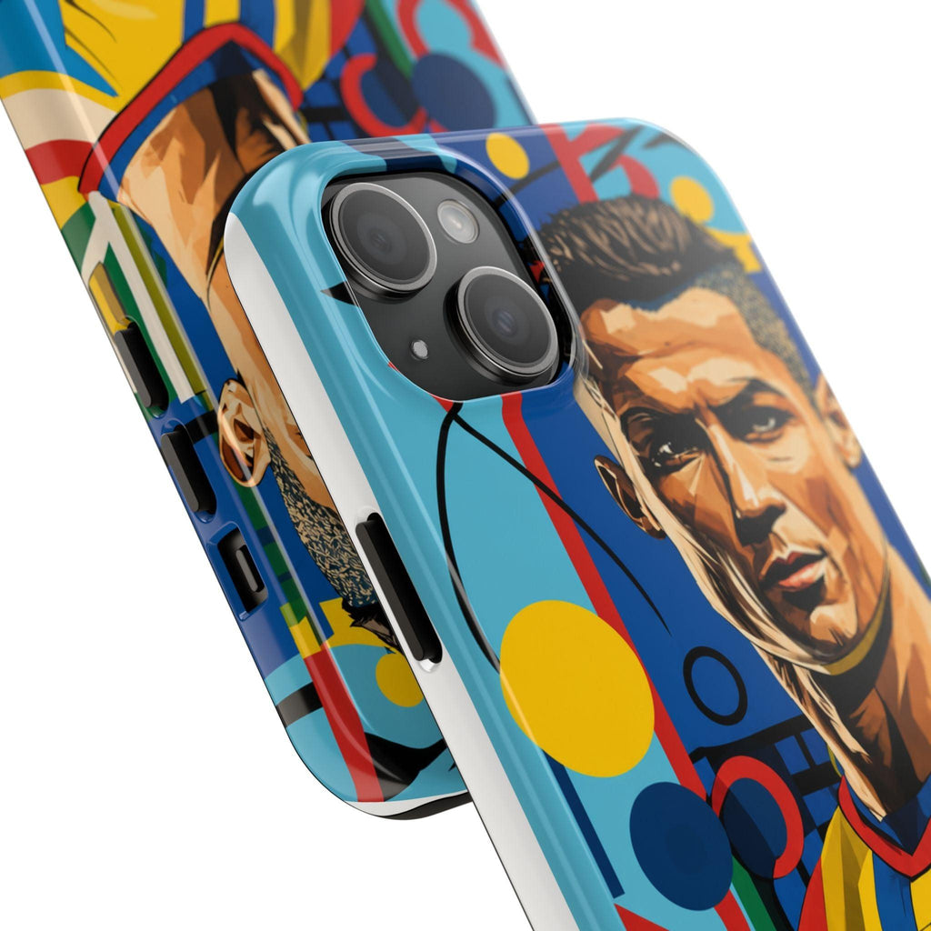Portugal  legend Pop Art Tough Phone Case — Colorful Soccer Legend Protective Cover.