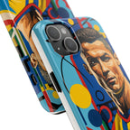 Portugal  legend Pop Art Tough Phone Case — Colorful Soccer Legend Protective Cover.