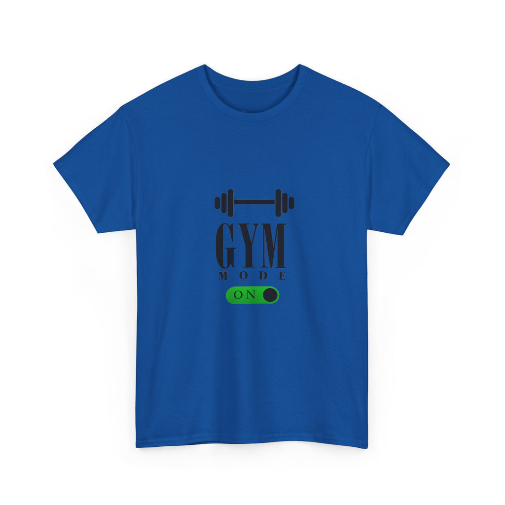 Gym Mode On T-Shirt — Workout Tee with Barbell Graphic