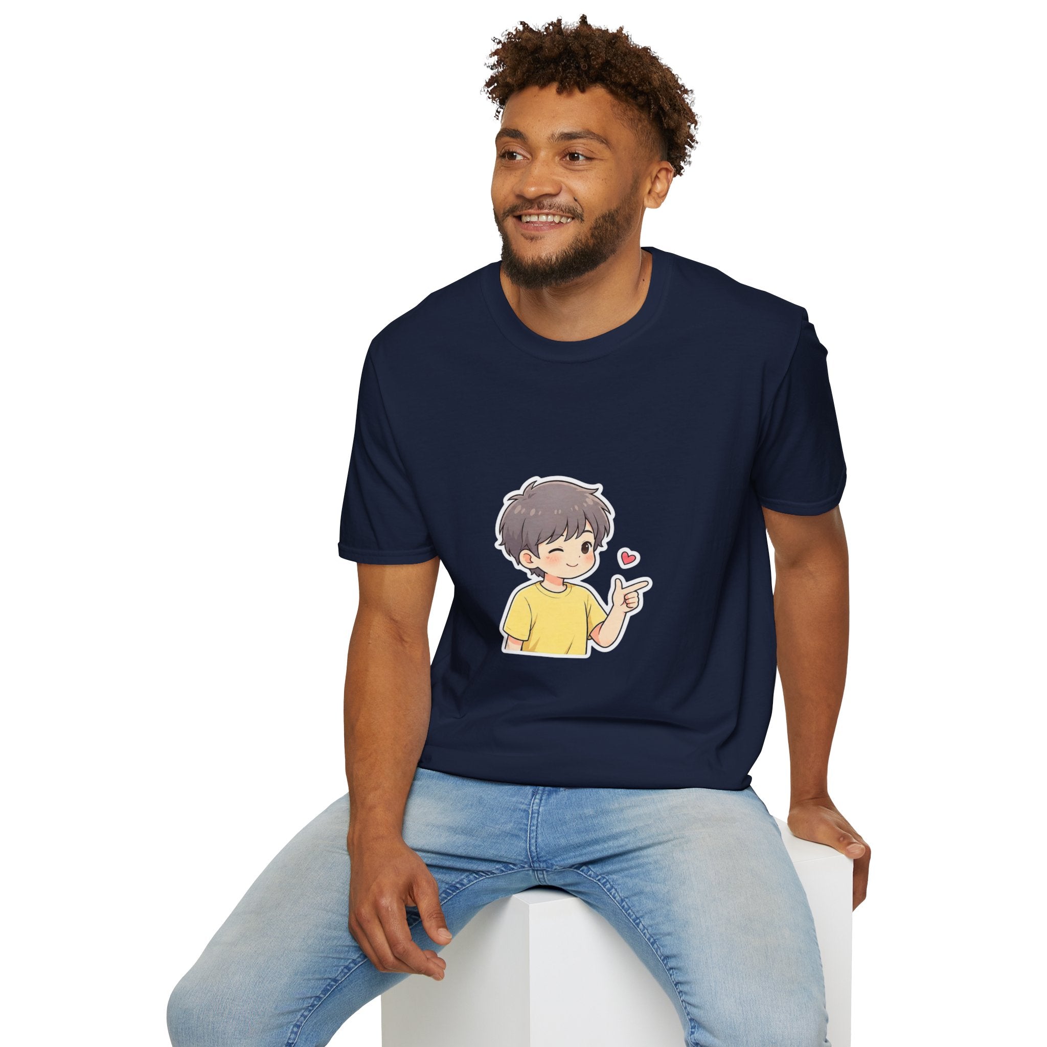 Cute Boy Cartoon Heart T-Shirt – Kawaii Cute Kid Character Tee