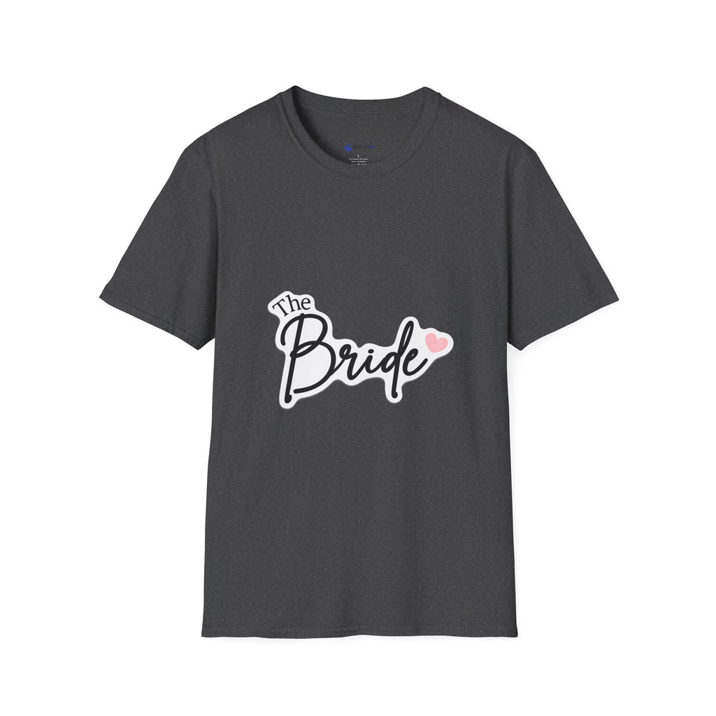 Bride T-Shirt — "The Bride" Bachelorette Tee with Heart