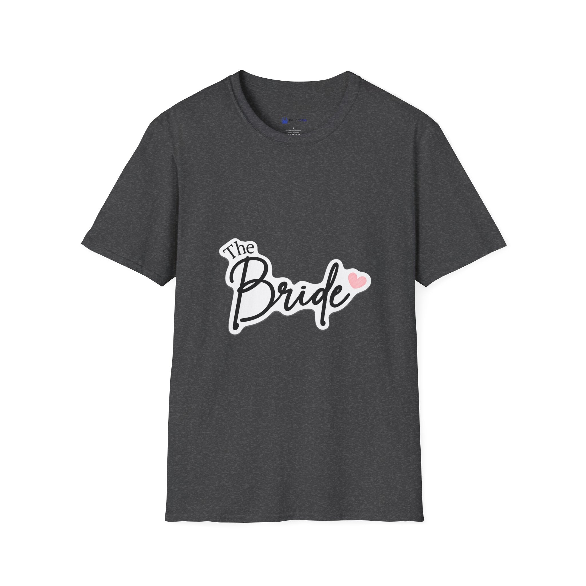 Bride T-Shirt — "The Bride" Bachelorette Tee with Heart