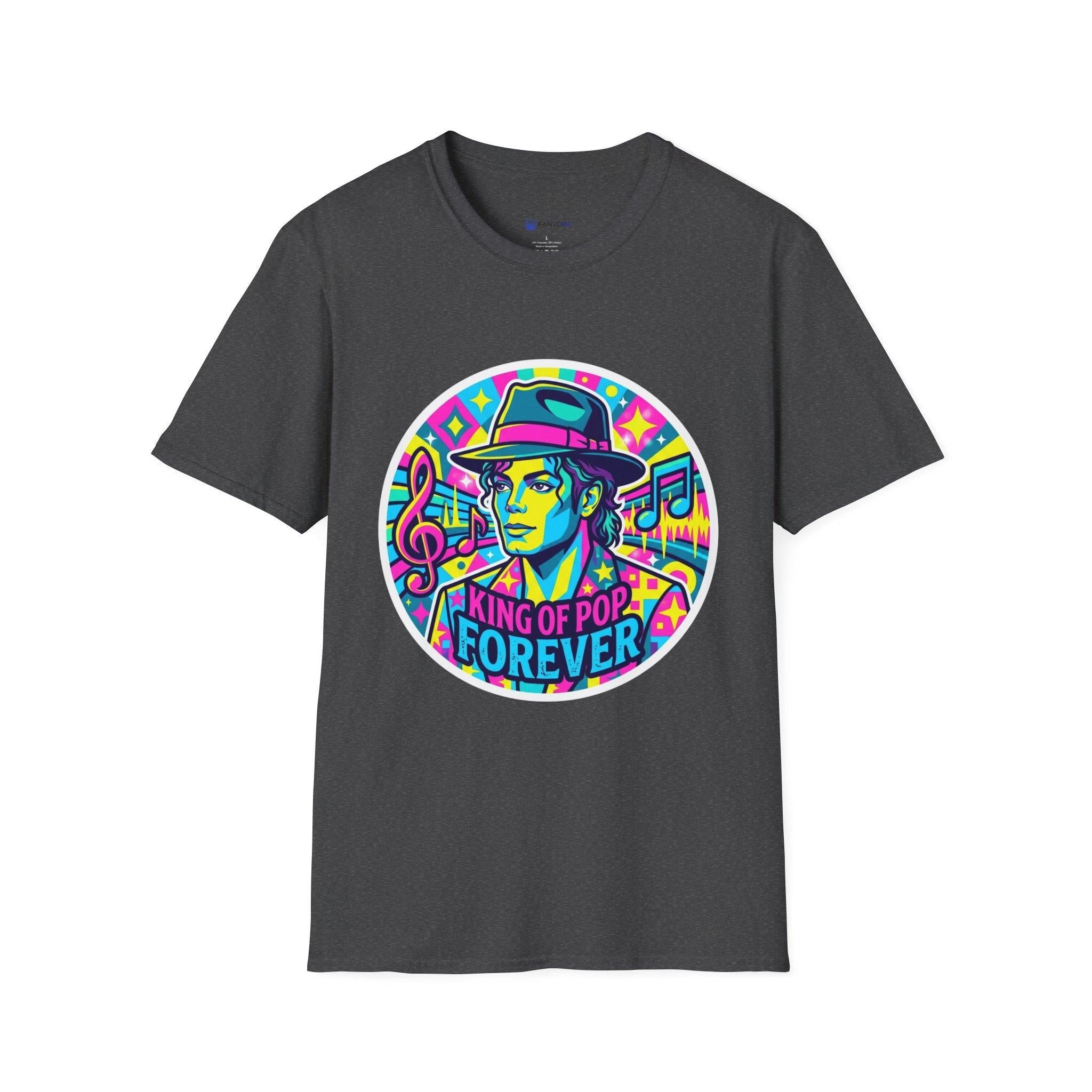 T-Shirt — King of Pop Forever Retro Neon Graphic Tee.