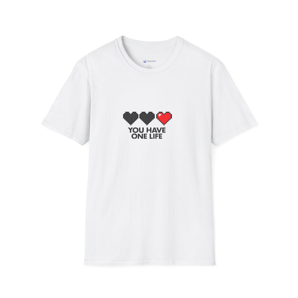 T-Shirt — Pixel Heart "You Have One Life" Graphic Tee