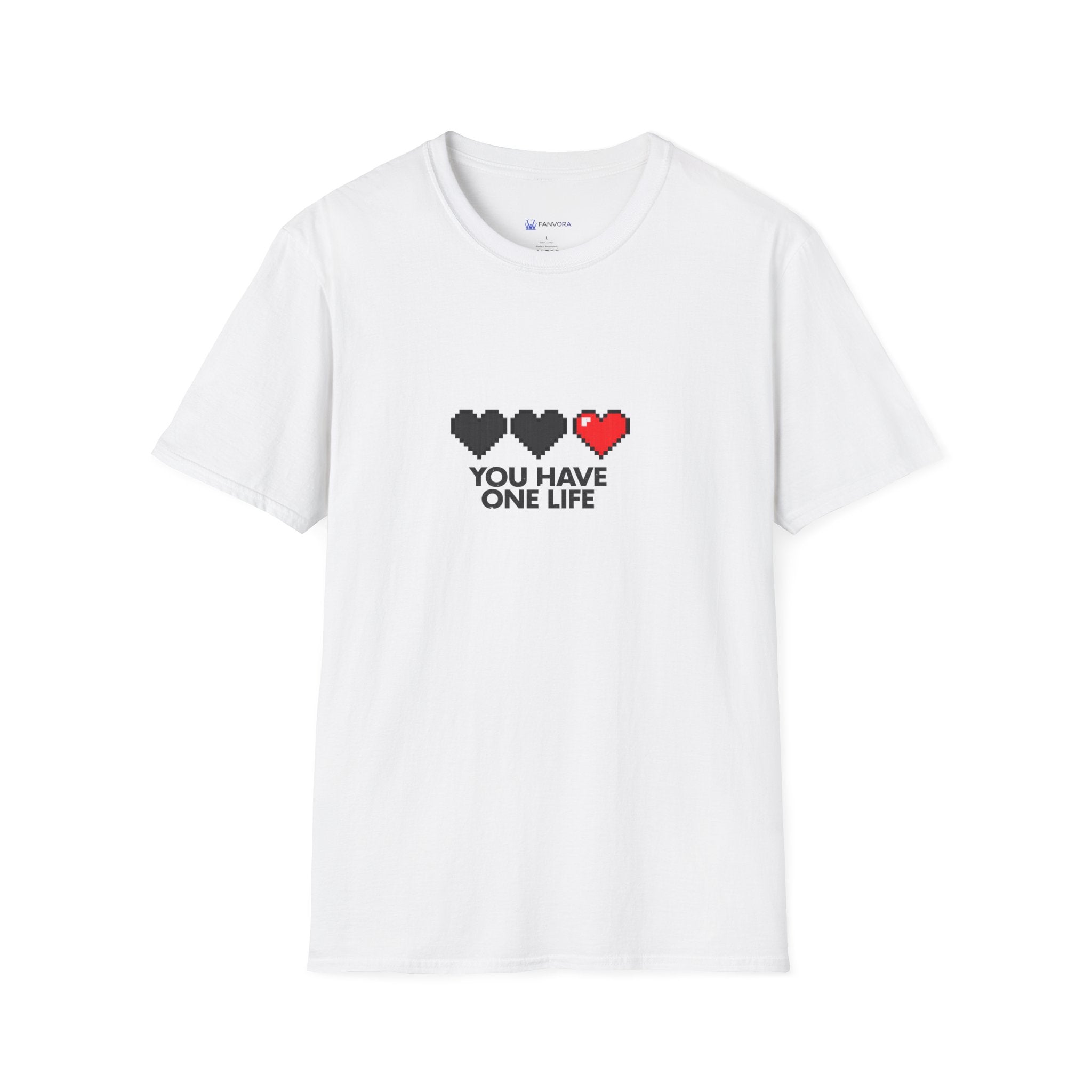 T-Shirt — Pixel Heart "You Have One Life" Graphic Tee