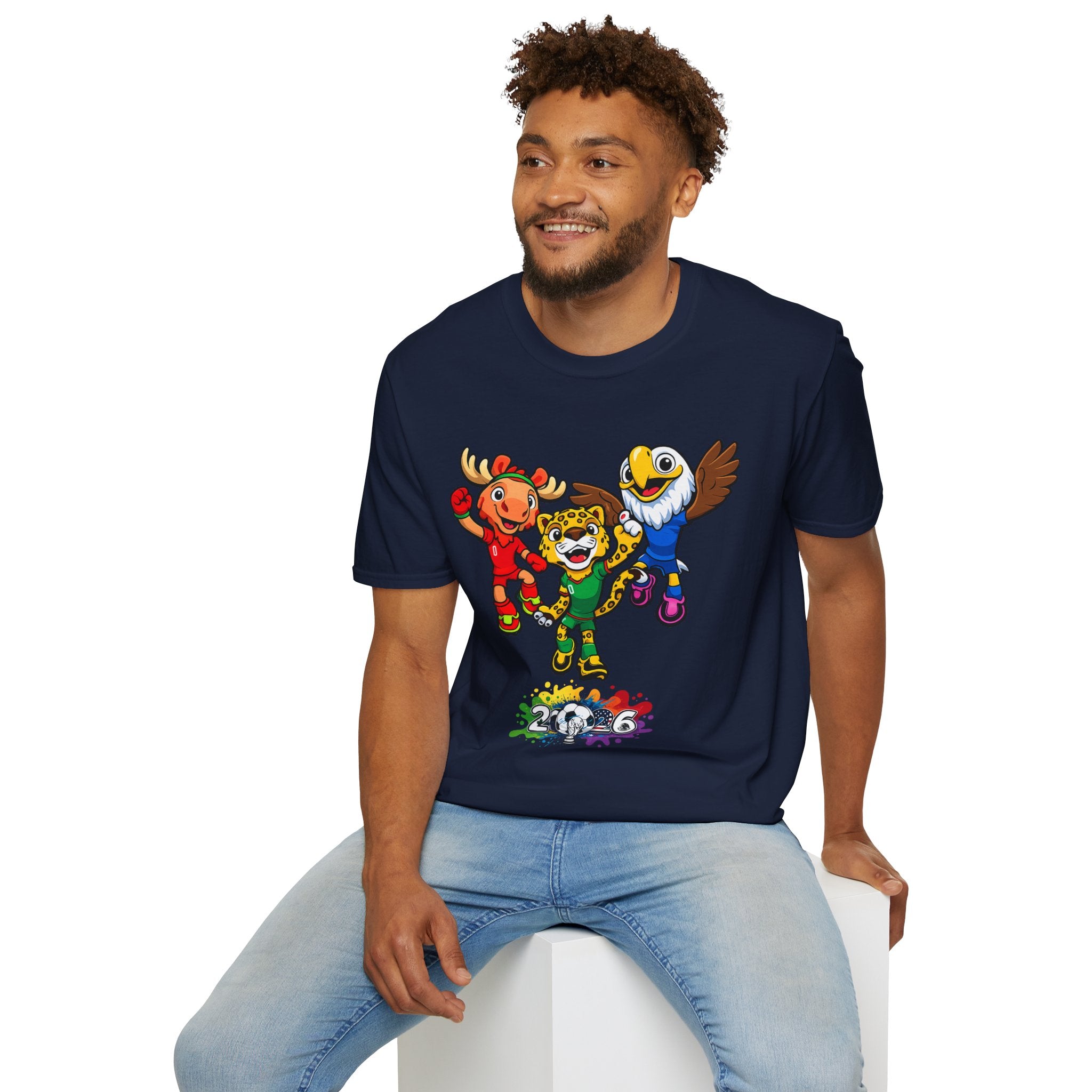 Kids Mascot Team T-Shirt — Cheerful Moose, Cheetah & Eagle Design