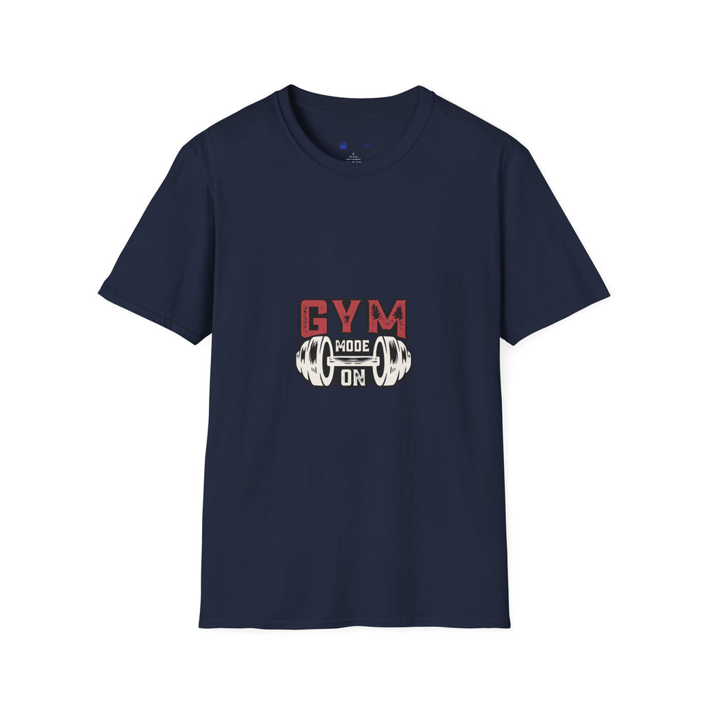 Gym Mode T-Shirt — Fitness Workout Tee with Dumbbell Graphic