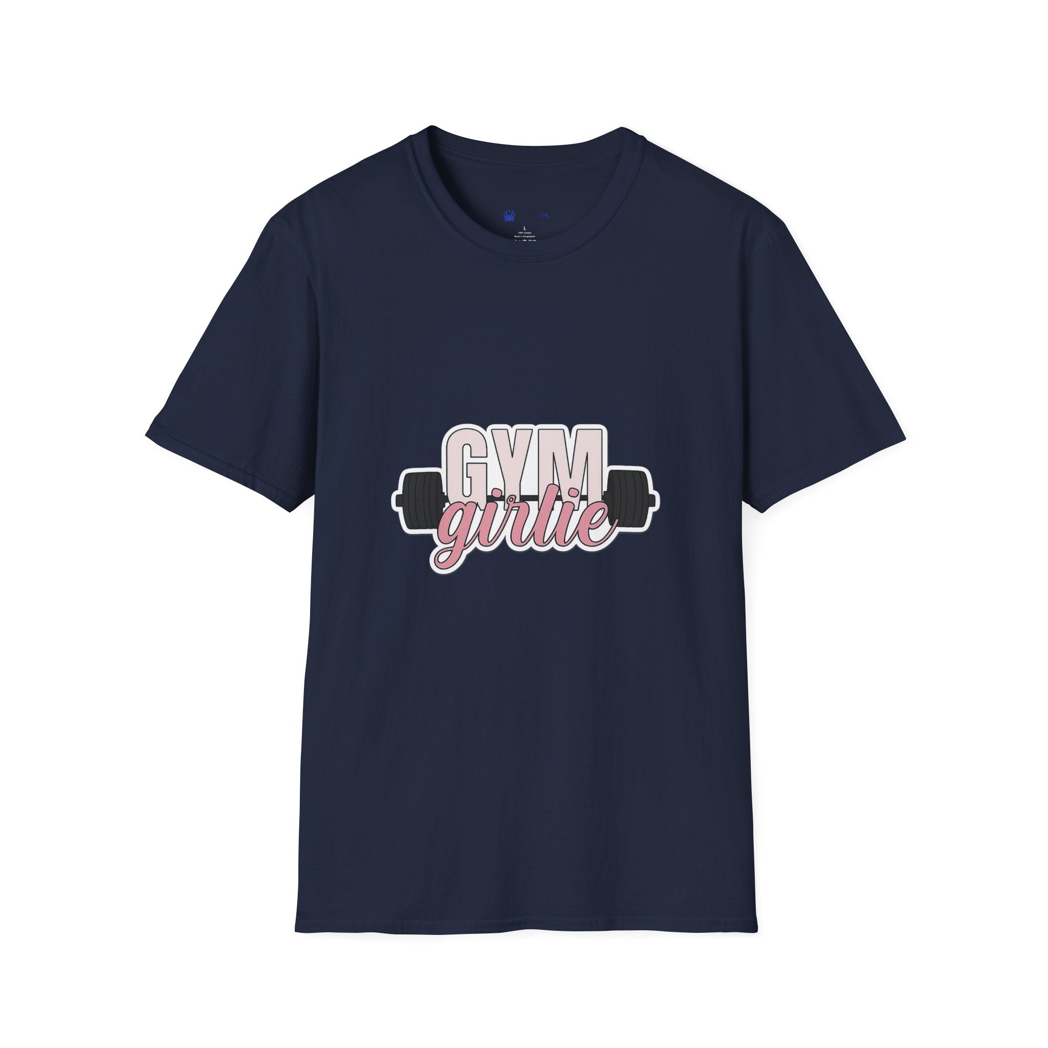 Gym Girlie T-Shirt — Women’s Fitness Tee with Barbell Graphic