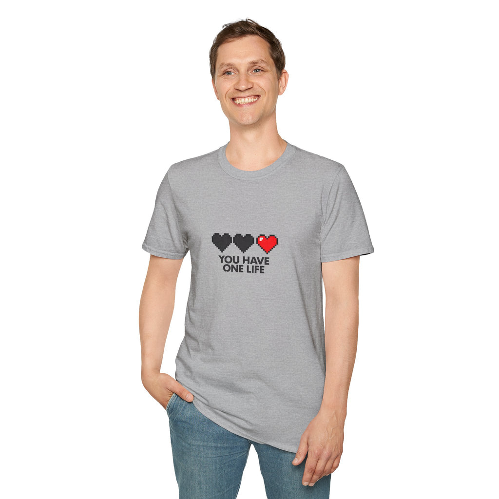 T-Shirt — Pixel Heart "You Have One Life" Graphic Tee