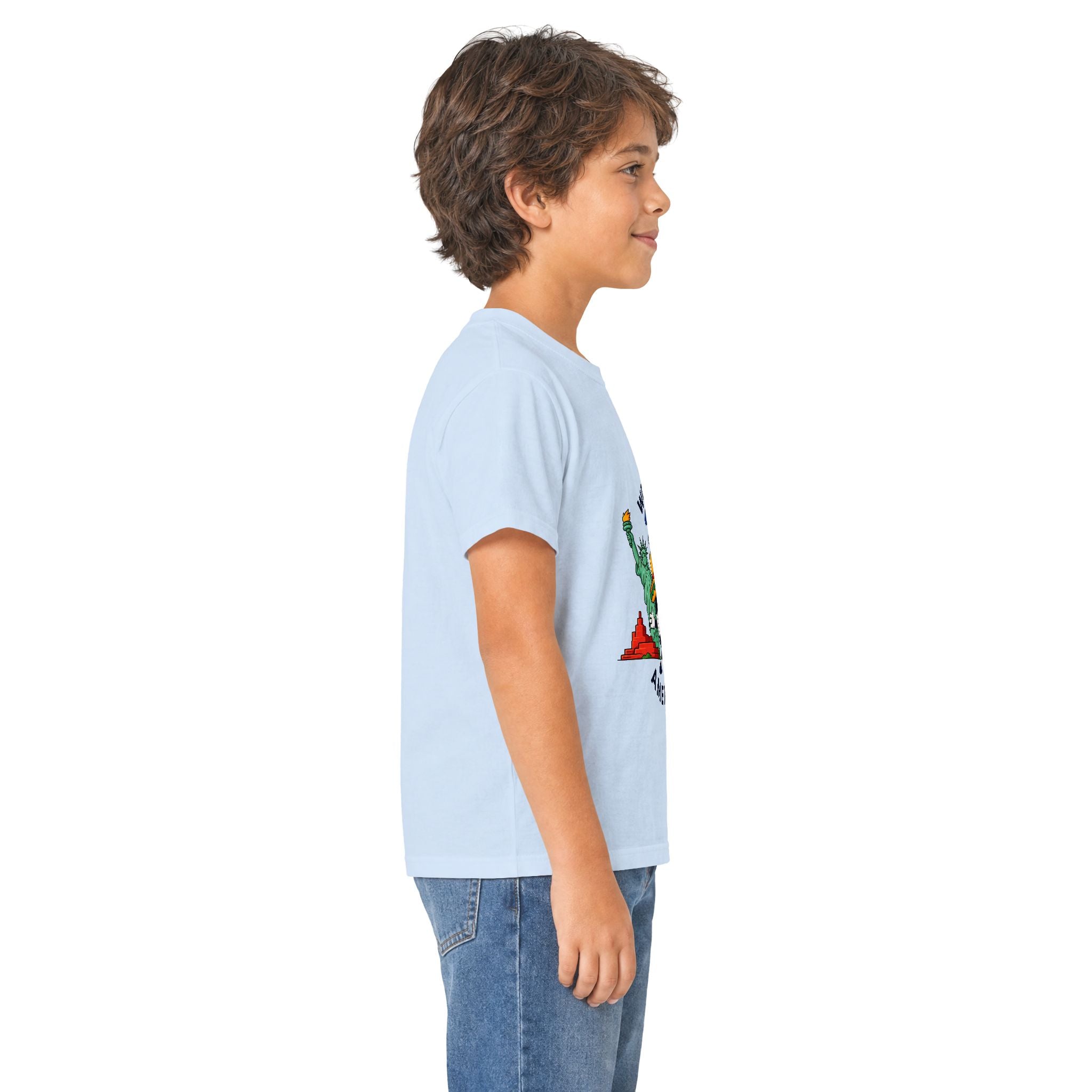 Kids Tee -  America Soccer Mascot & Landmarks