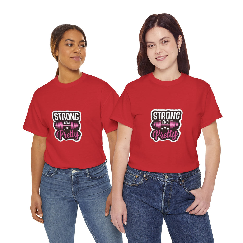 Strong and Pretty Tee — 'Strong and Pretty' Fitness Graphic T-Shirt