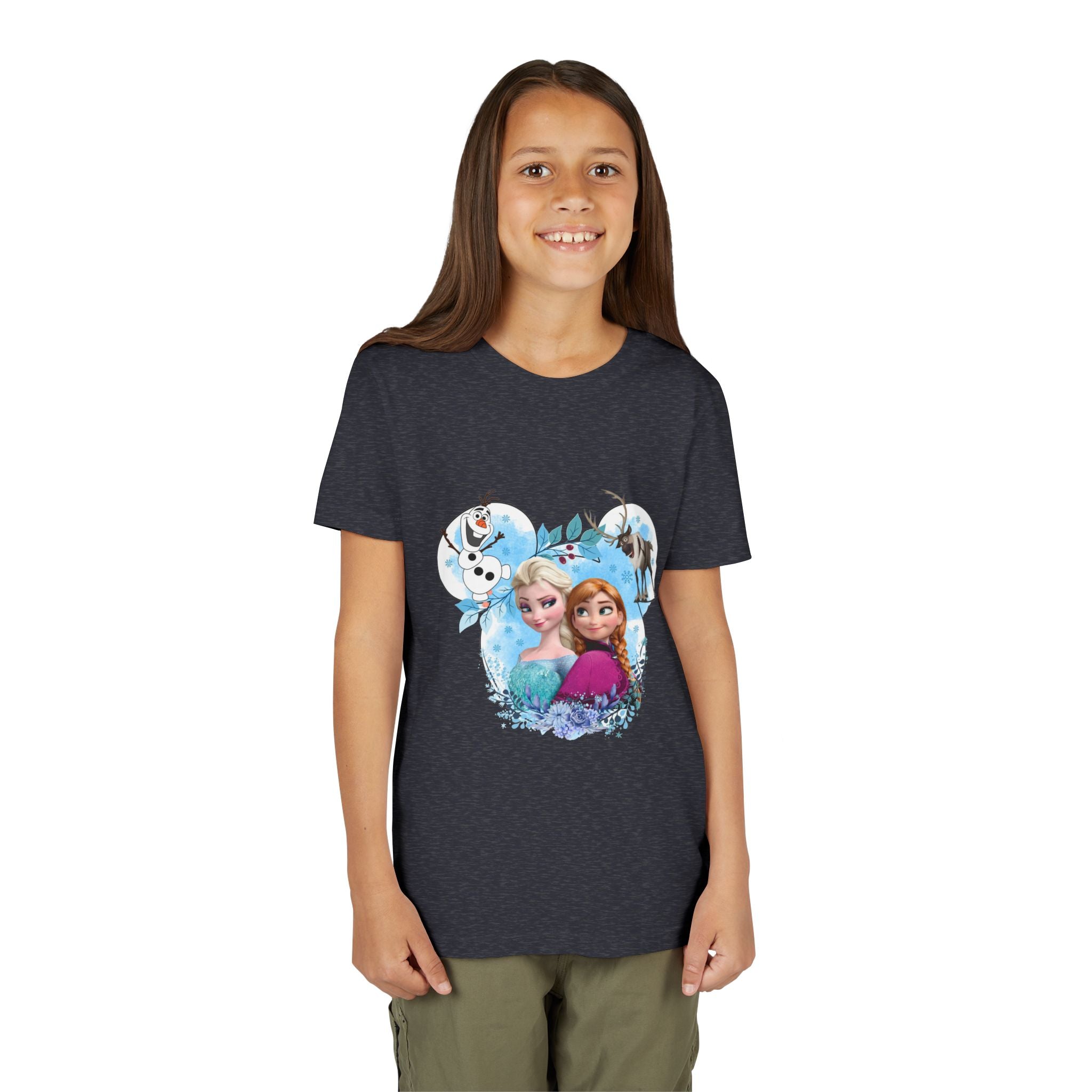 Girls' Frozen Princesses Youth Tee – Elsa & Anna Winter Friends Shirt