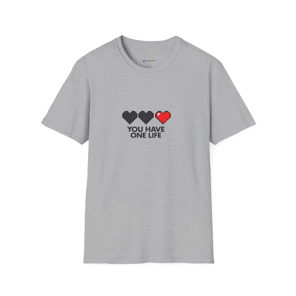 T-Shirt — Pixel Heart "You Have One Life" Graphic Tee