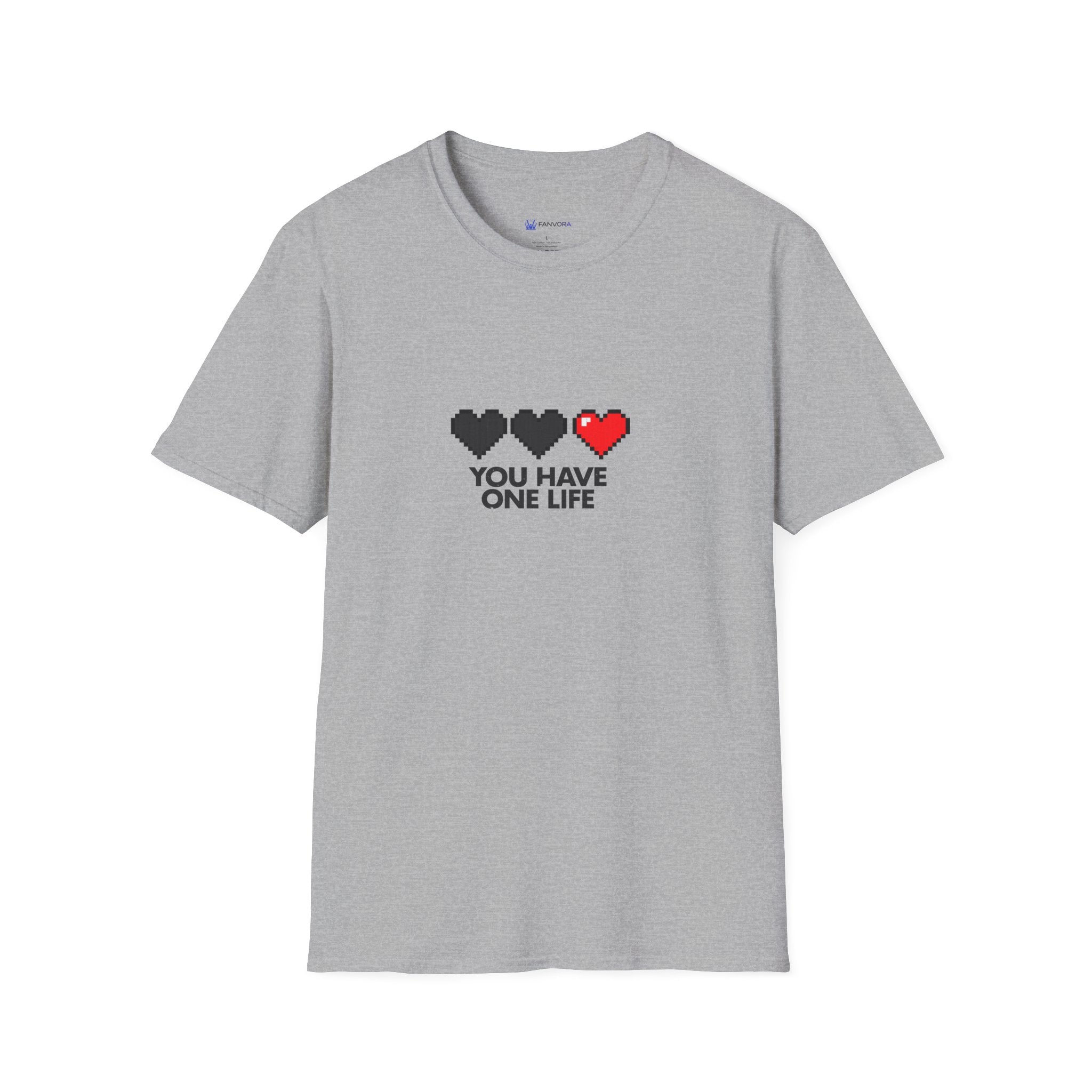 T-Shirt — Pixel Heart "You Have One Life" Graphic Tee