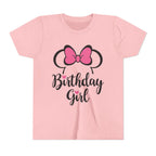 Birthday Girl Youth Tee — Pink Bow Party Shirt for Girls