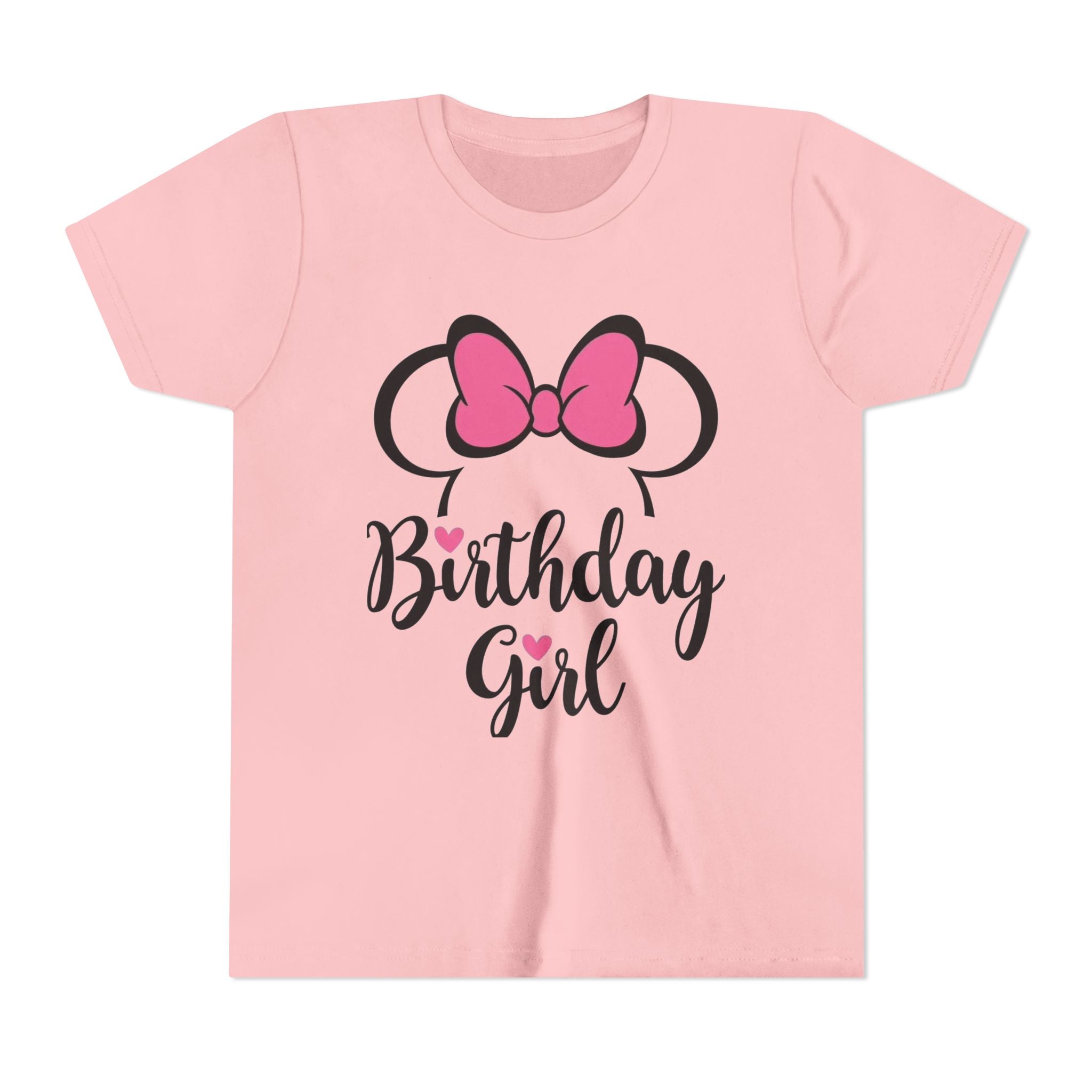 Birthday Girl Youth Tee — Pink Bow Party Shirt for Girls