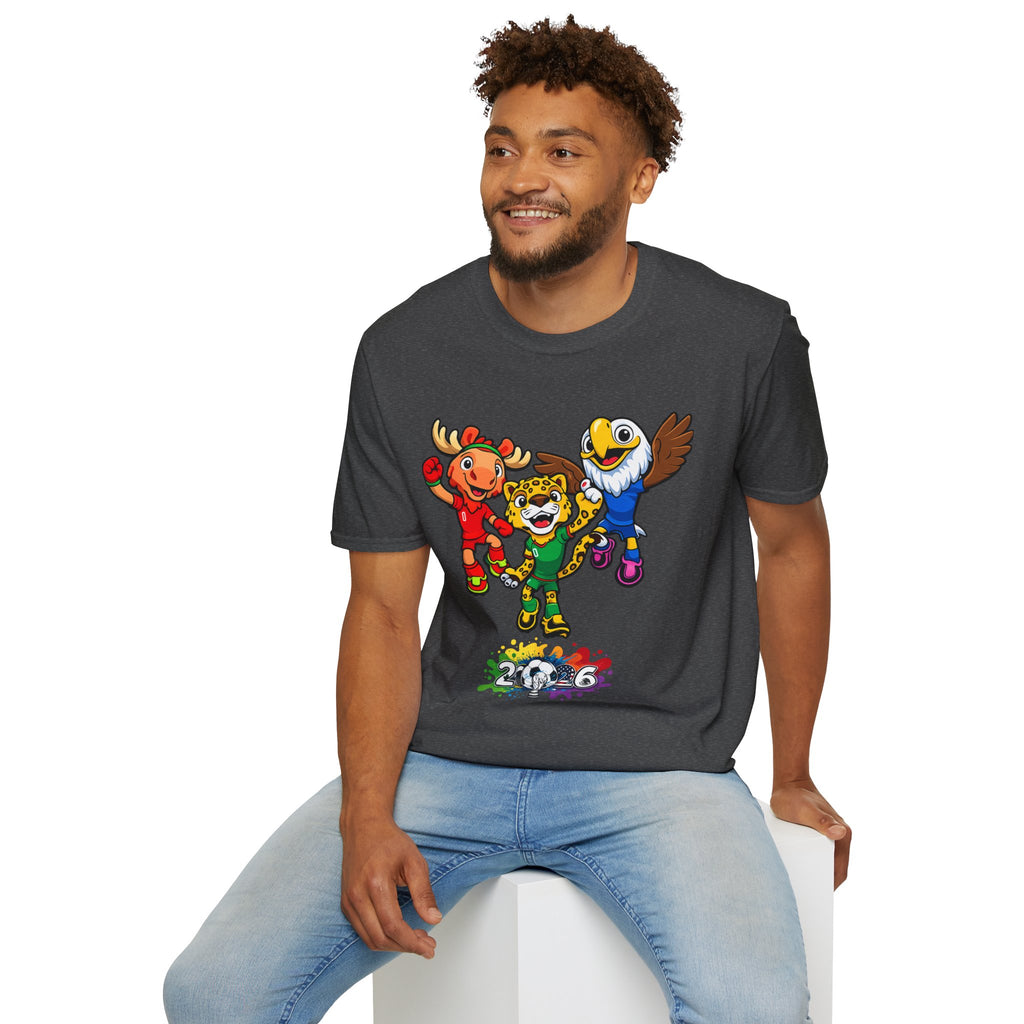Kids Mascot Team T-Shirt — Cheerful Moose, Cheetah & Eagle Design