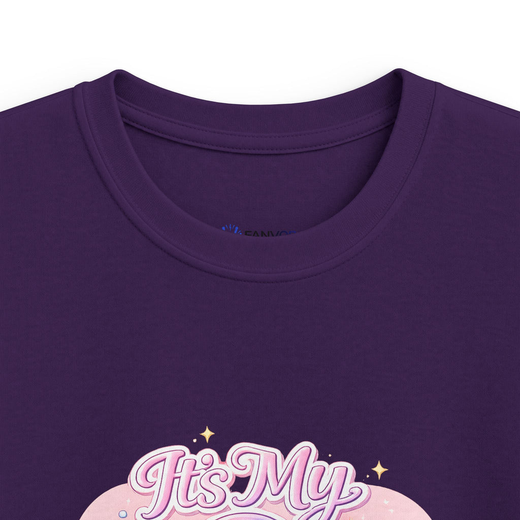 Kids 9th Birthday T‑Shirt - 'It's My 9th Birthday' Pink Heart Graphic Tee