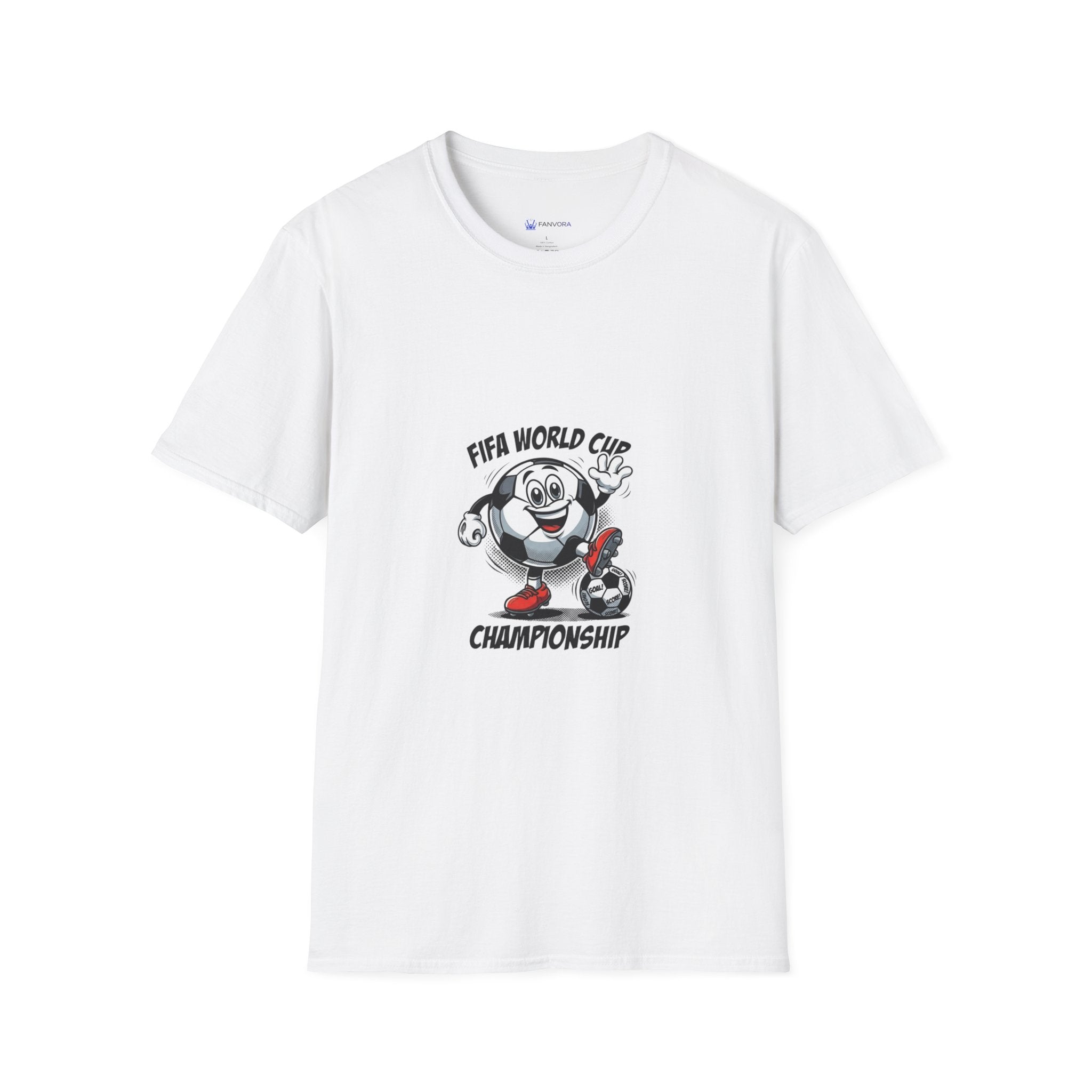 SPORTS comic style Cartoon Mascot T-Shirt — Championship Soccer Tee