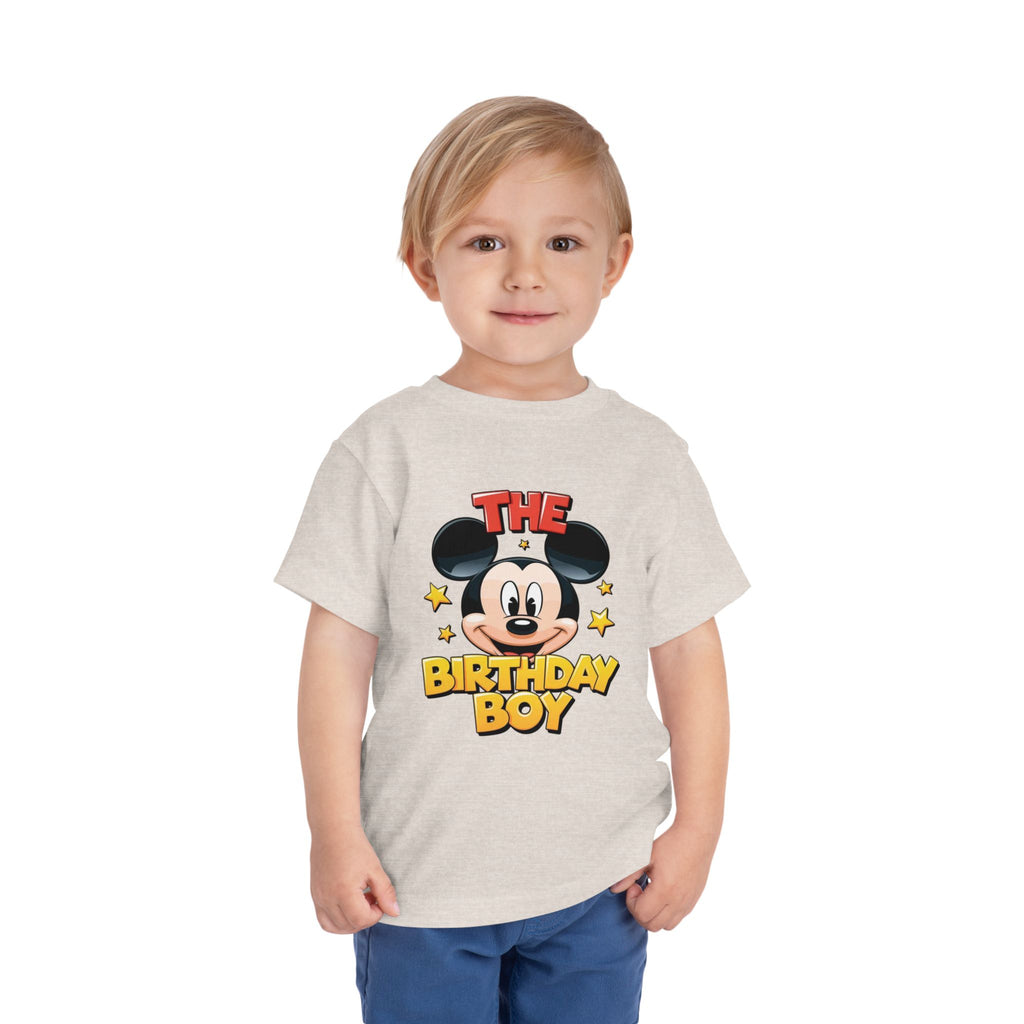 Toddler Tee — "The Birthday Boy" Cartoon Mouse Party Shirt