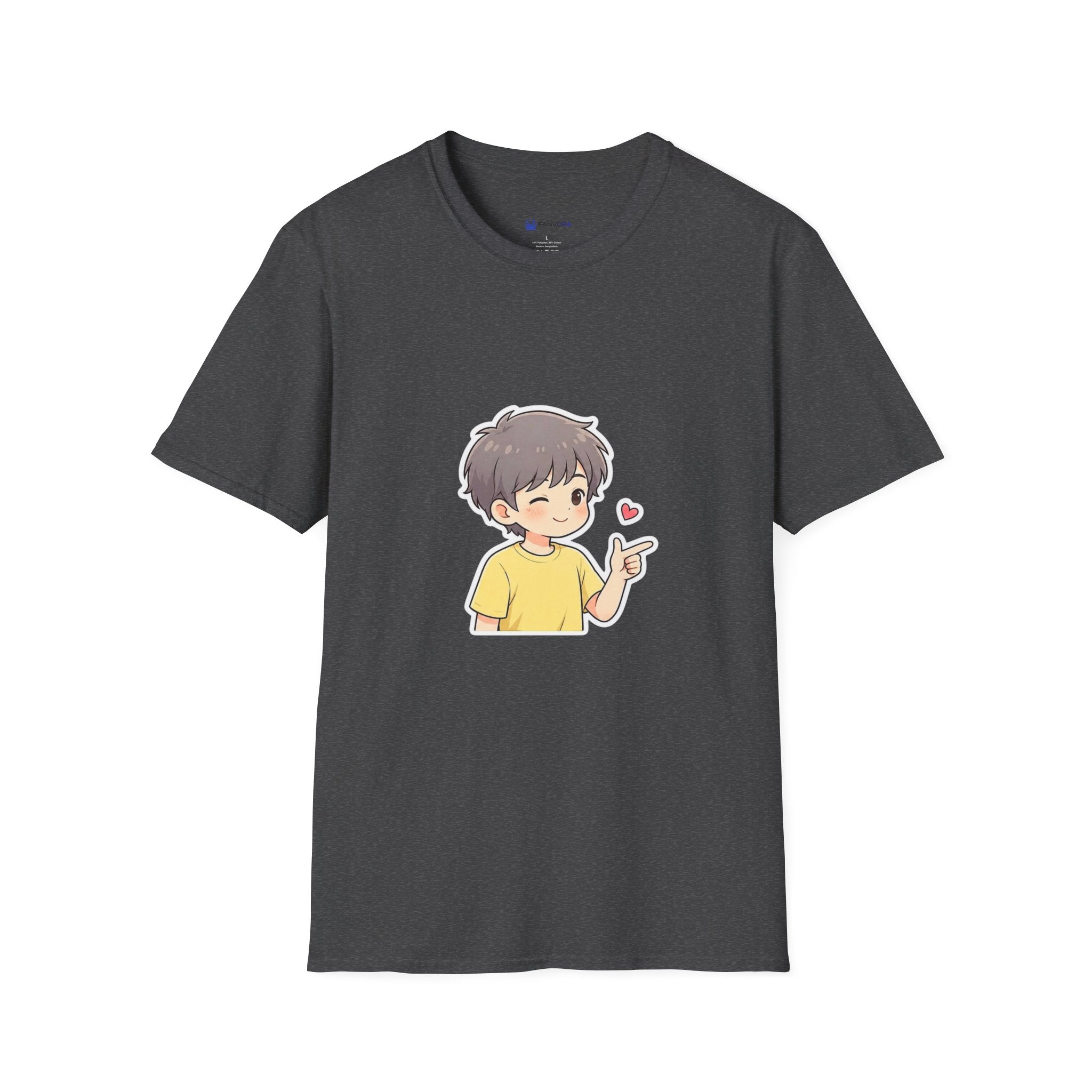 Cute Boy Cartoon Heart T-Shirt – Kawaii Cute Kid Character Tee