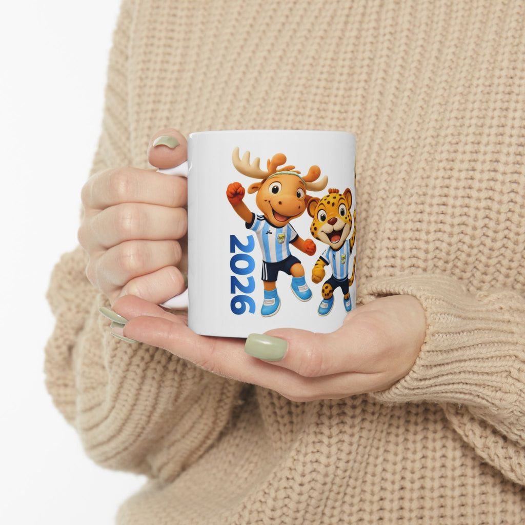Soccer Mascot Ceramic Mug — Cute Animal Team Coffee Cup (11oz & 15oz)