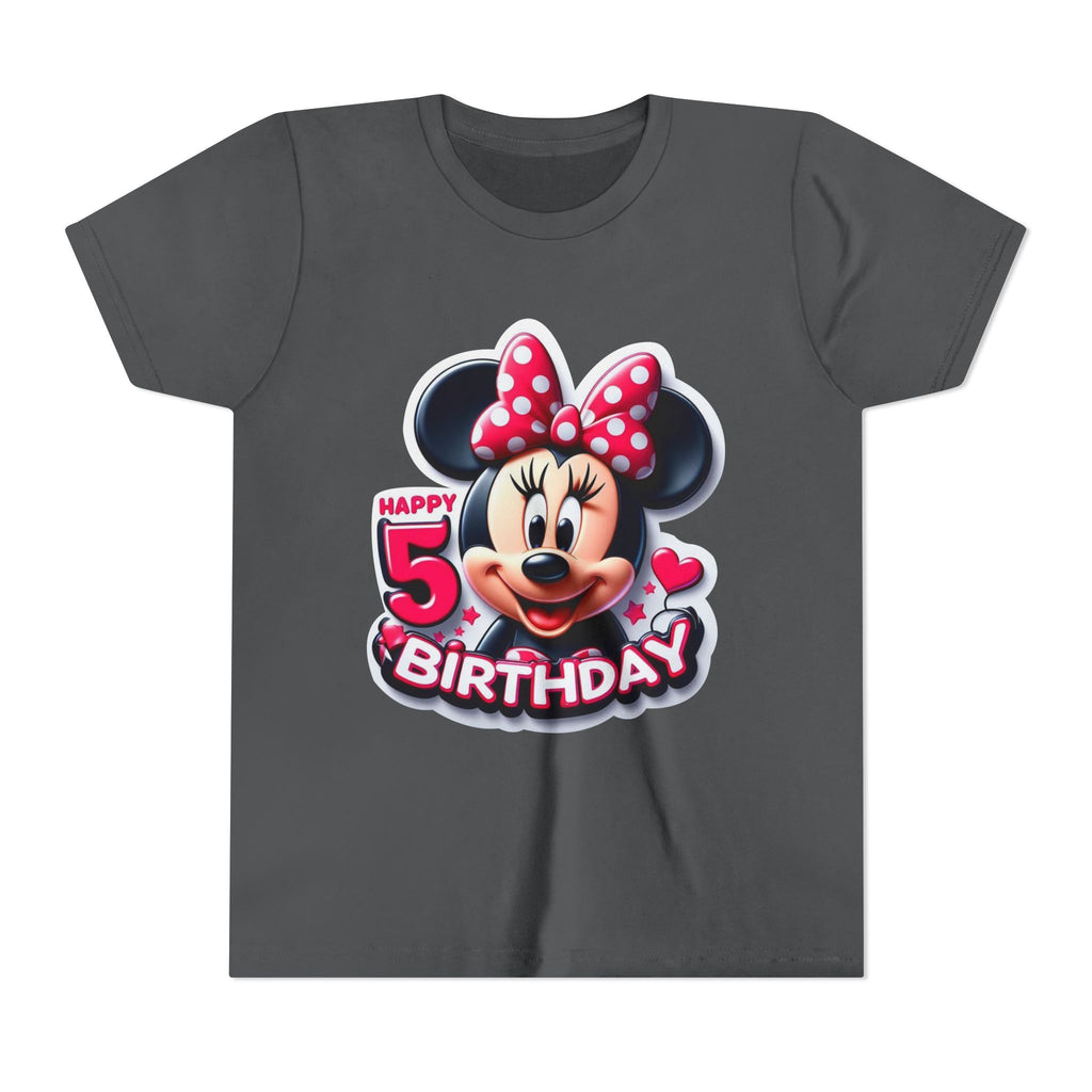 Minnie Mouse Happy 5th Birthday Youth Tee
