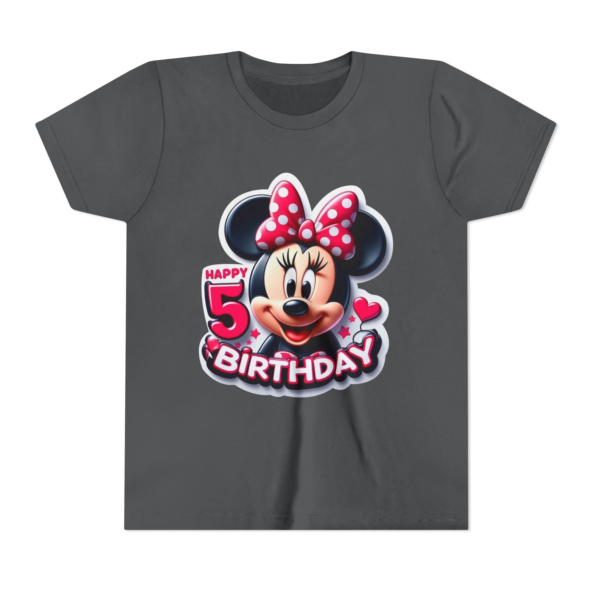 Minnie Mouse Happy 5th Birthday Youth Tee