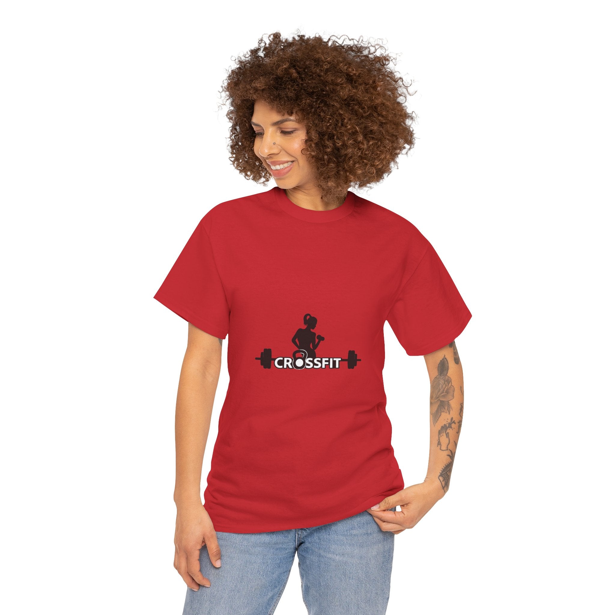 CrossFit Weightlifter T-Shirt — Barbell Silhouette Gym Tee