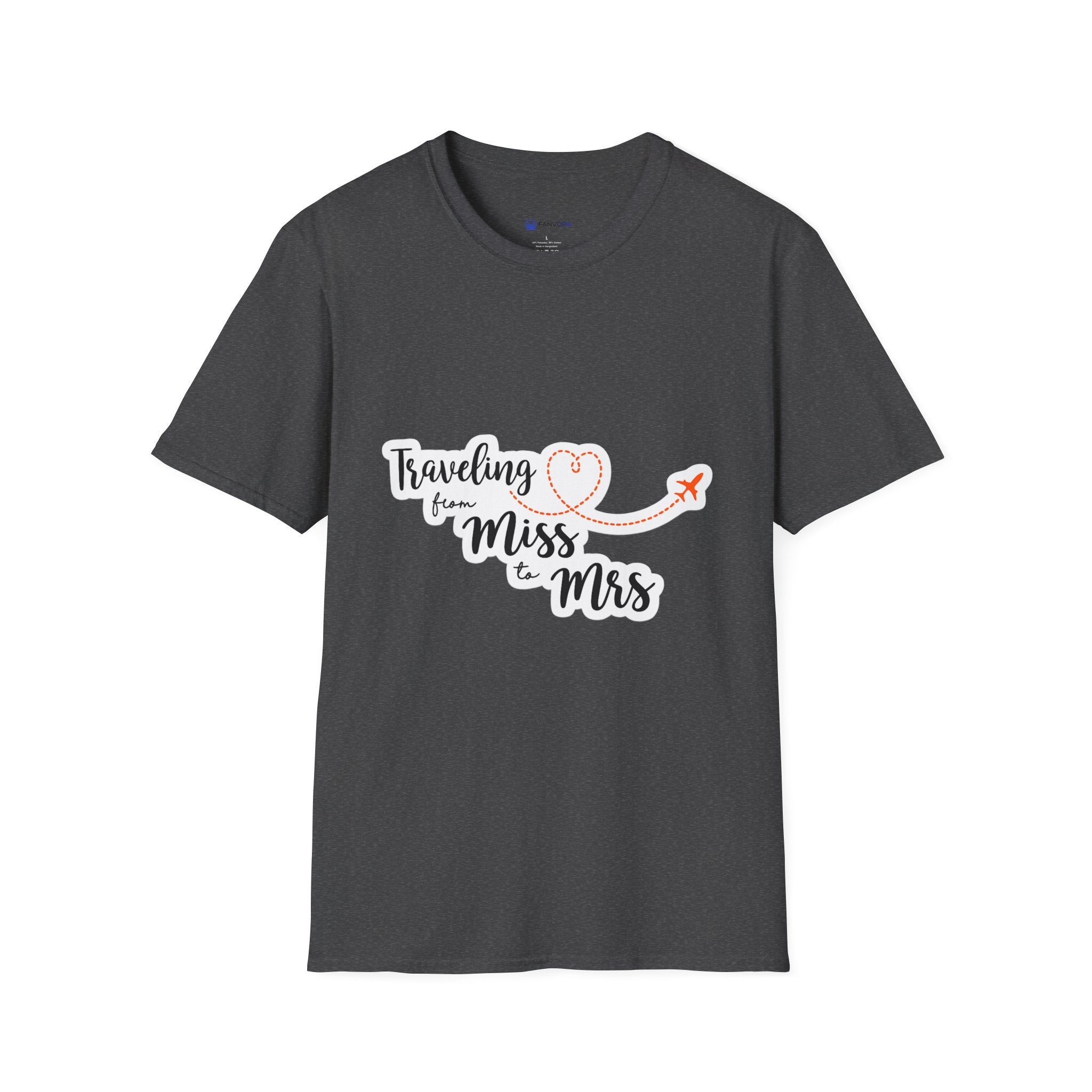T-Shirt — "Traveling from Miss to Mrs" Bridal Bachelorette Vacation Tee