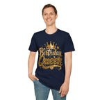 Birthday Queen T‑Shirt — Gold Crown & Leopard Print Celebration Tee